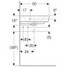 Раковина 50x50 см Geberit Renova Compact 226150000