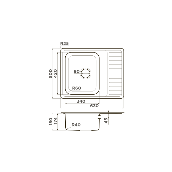 Кухонная мойка Omoikiri Sagami 63-IN нержавеющая сталь/нержавеющая сталь 4993732