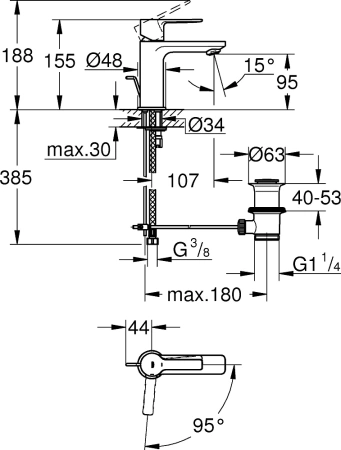 Смеситель Grohe Lineare New 23790001 для раковины