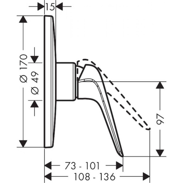 Смеситель для душа hansgrohe 71066000 Novus хром