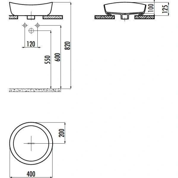 Раковина-чаша Creavit Ruby RB140-00CB42E-0000 40x40 см, накладная, белый