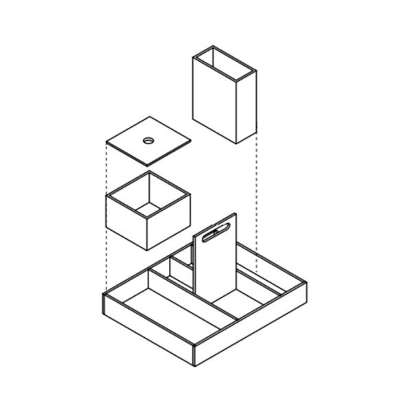 Комплект ящиков Agape Puzzle ALEG521GR серый