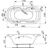 Акриловая ванна 190x100 см Vagnerplast Gaia VPBA191GAI7X-04