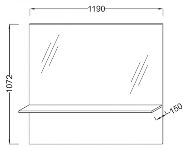 Зеркало 119х107 Jacob Delafon Struktura EB1215-N18 белый блестящий