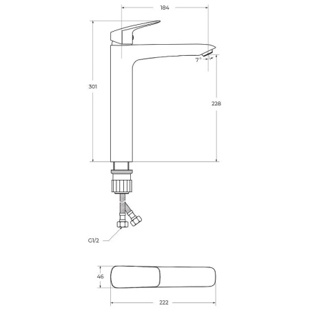 Смеситель для раковины BelBagno Due DUE-LMC-CRM-W0