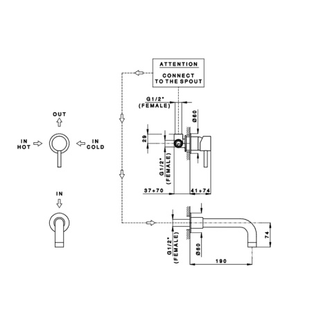 Смеситель для раковины Nicolazzi Olympus 3778EXTCR