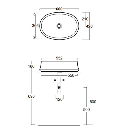 Раковина Simas Sharp 60 SH04bi*0