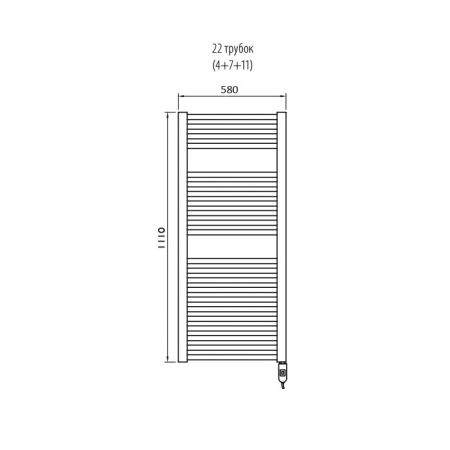 Полотенцесушитель электрический Irsap Ares 58x110 EIM058H50IR01NNN01