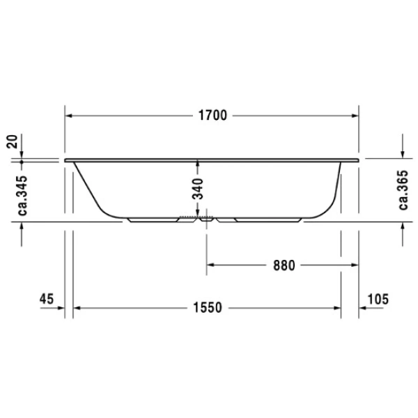 Акриловая ванна 170x75 см Duravit DuraStyle 700231000000000