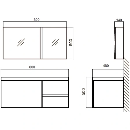 Раковина 80x48 см BelBagno Luce BB800AB