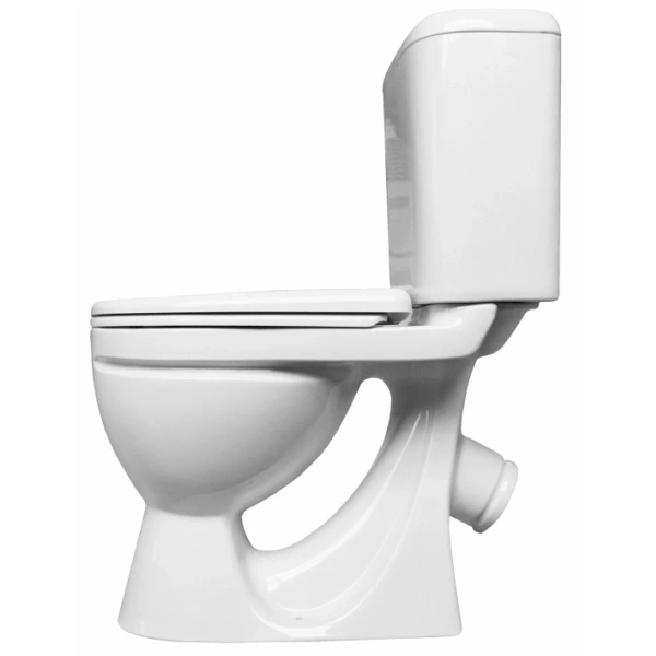 Унитаз-компакт Sanita Стандарт комфорт WC.CC/Standart/2-DM/WHT.G/S1 косой выпуск, с сиденьем микролифт дюропласт, белый