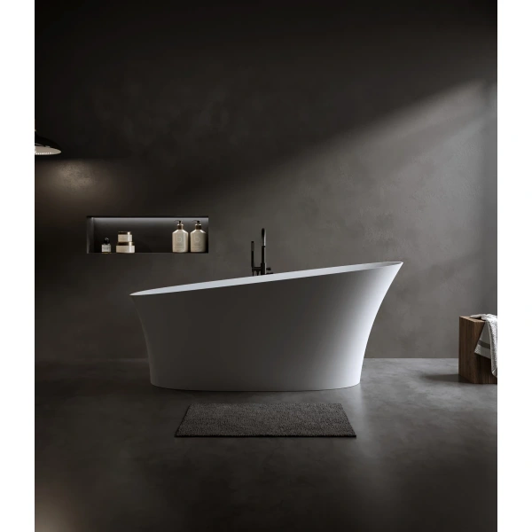 Ванна из литьевого мрамора Timo Kiara Solid Surface KIARA1500 150x76 см, отдельностоящая, белый матовый