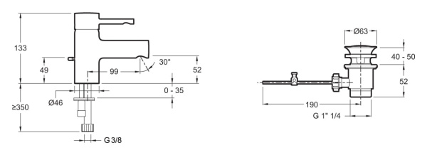 Смеситель Jacob Delafon Cuff E37301-CP