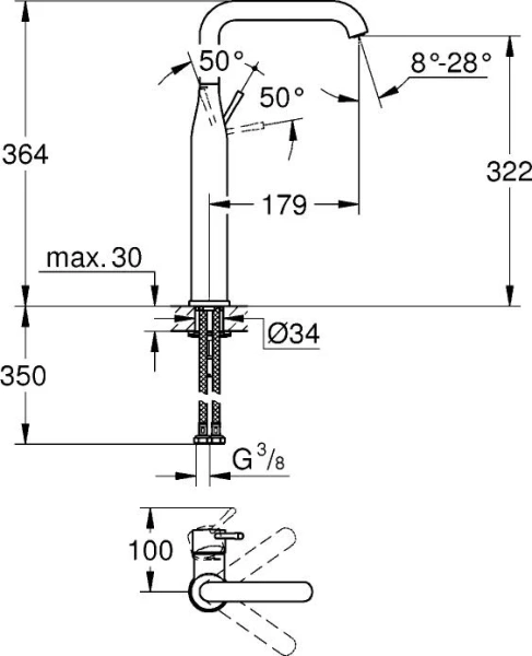 Смеситель Grohe Essence New 32901001 для раковины