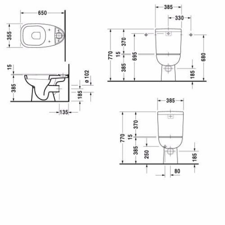 Бачок для унитаза Duravit D-Code 0927100004