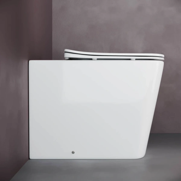 Приставной безободковый унитаз с сиденьем микролифт Ceramica Nova Cubic CN1809