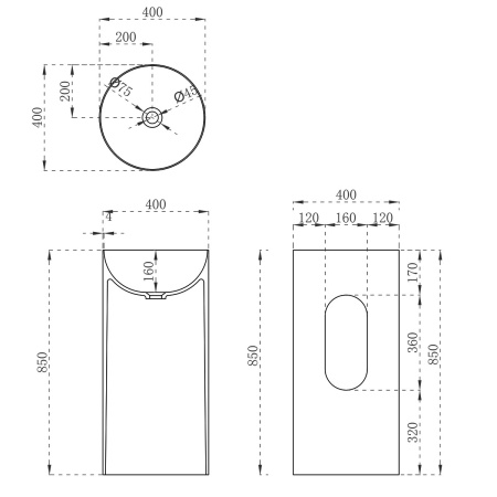 Раковина Vincea 40 см VBS-6SP01MW белый матовый