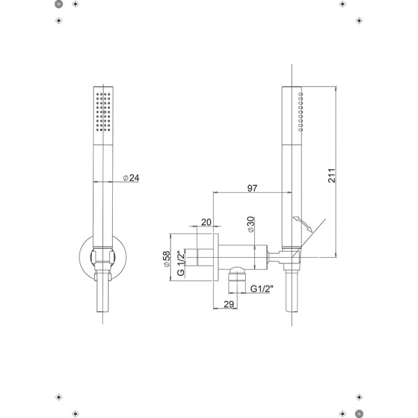 Лейка для душа Paini 53CR440TP4