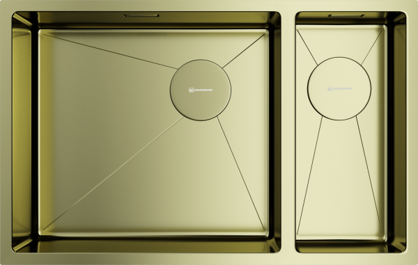 Кухонная мойка Omoikiri Taki 69-2-U/IF-L Side 4997051 светлое золото