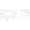 Ванна чугунная Goldman Classic CL12070 120x70 см, белый
