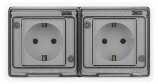 Розетка с заземлением с крышкой Эра Эра Эксперт 11-2523-01