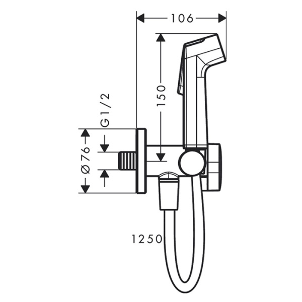 Гигиенический душ Hansgrohe Bidette 29230000