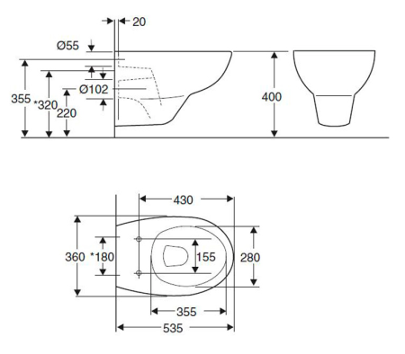 Унитаз с инсталляцией Jacob Delafon Patio E21734RU-00