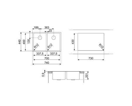 Мойка Smeg VR12S3434