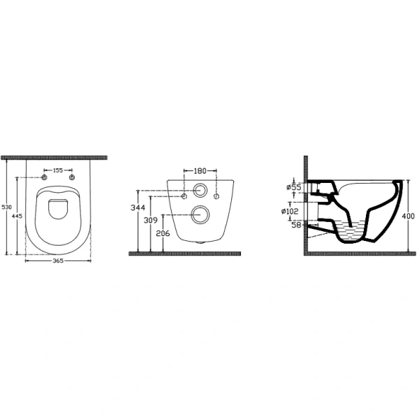 Унитаз подвесной Isvea Infinity 10NF02001-2Z безободковый, синий матовый