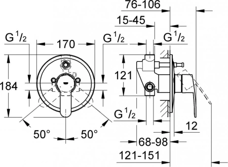 Смеситель Grohe Eurostyle Cosmopolitan 33637002 с внутренней частью