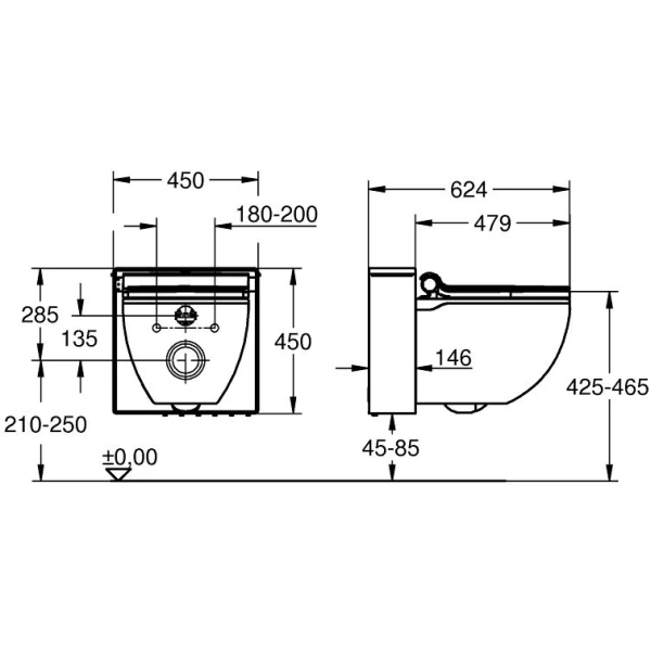 Унитаз-биде подвесной Grohe Sensia IGS 39111SH0