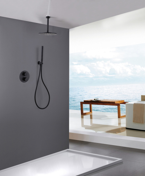 Душевой комплект Abber Wasser Kreis AF8121B черный матовый