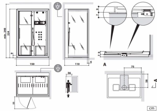 Душевая кабина Jacuzzi Frame IN2 9448-273A