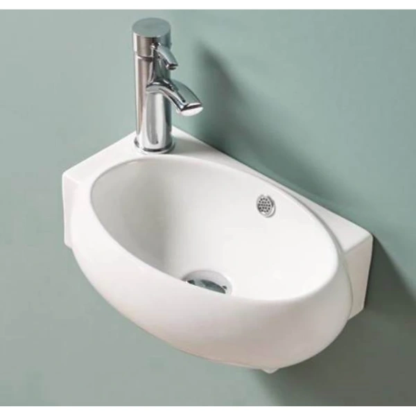Раковина CeramaLux 9100R 43x29 см R, подвесная, белый