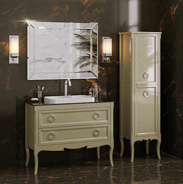 Тумба с раковиной Bagno Piu Moretta 2.0 107 глянцевый оливковый/черный марквиния