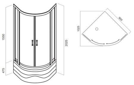 Душевой уголок AM.PM Sense Deep W75G-222A090WT
