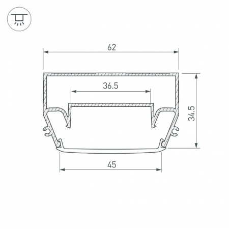 Профиль накладной Arlight STRETCH 040700