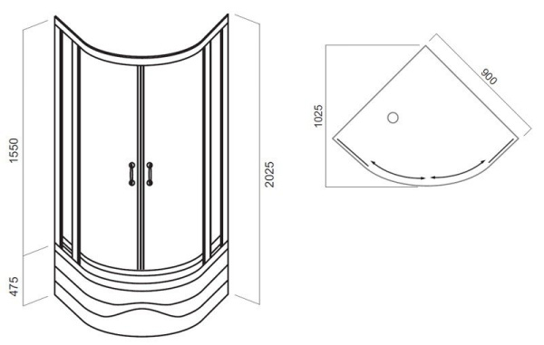 Душевой уголок AM.PM Sense Deep W75G-222A090WT
