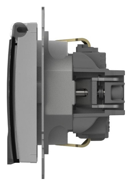 Розетка с заземлением и со шторкой без рамки с крышкой Elbi Eleсtriс Zena Vega 609-015600-219