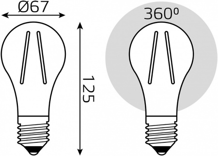 Лампа светодиодная Gauss Filament E27 22Вт 4100K 102902222