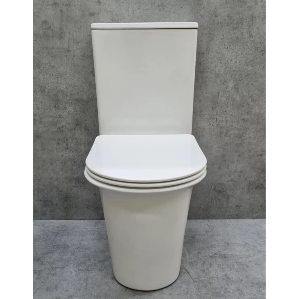 Унитаз-компакт CeramaLux 1223A безободковый, с сиденьем микролифт, белый