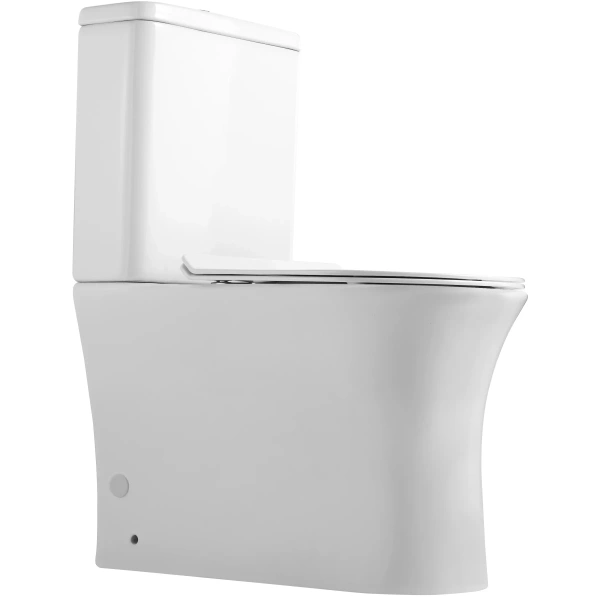 Унитаз-компакт Agger AT01000 безободковый, с сиденьем микролифт, белый глянец