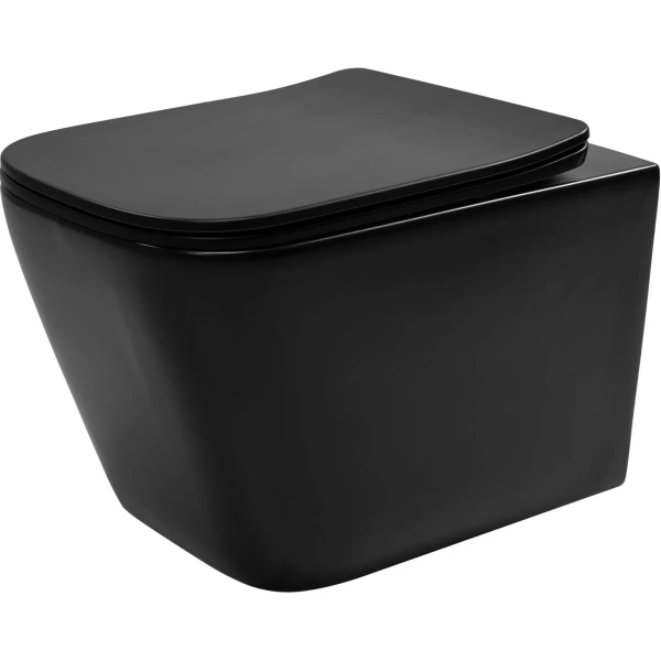 Унитаз подвесной Rea Julio REA-C6550 безободковый, с сиденьем микролифт, черный матовый