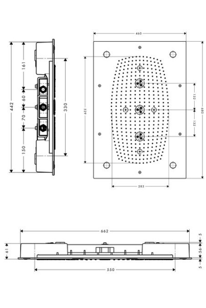 Верхний душ hansgrohe Raindance Rainmaker Air 28418000 с подсветкой