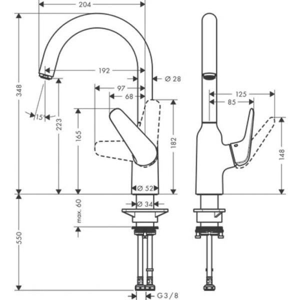 Смеситель для кухни hansgrohe Focus M42 71802000