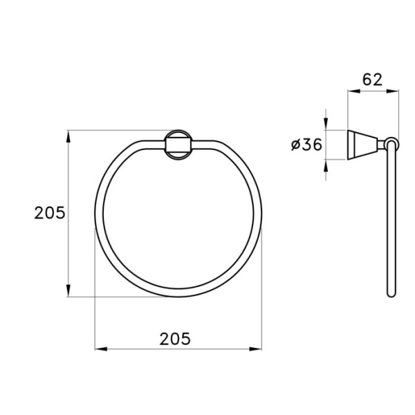 Полотенцедержатель Stella 130 20,5 CT 10003 CR00