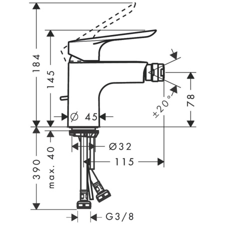 Смеситель для биде hansgrohe Logis E 71160003