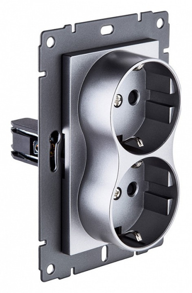 Розетка двойная с заземлением, без рамки Kollinger  REA-032GY