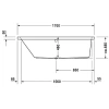 Акриловая ванна 170x70 см L Duravit Vero 700131000000000