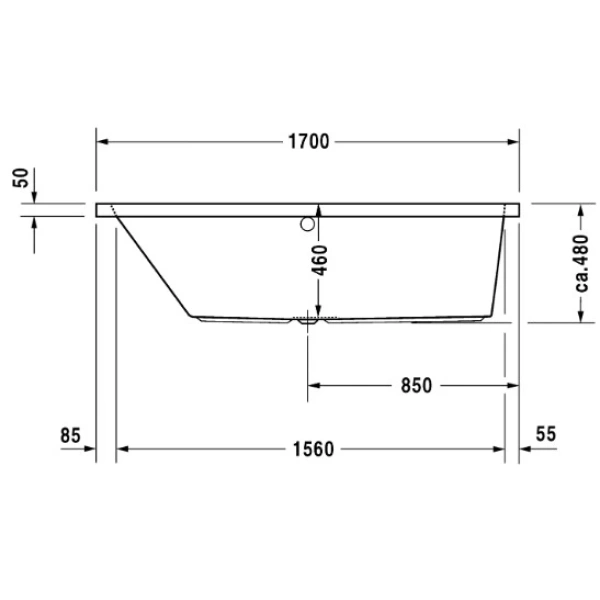 Акриловая ванна 170x70 см L Duravit Vero 700131000000000